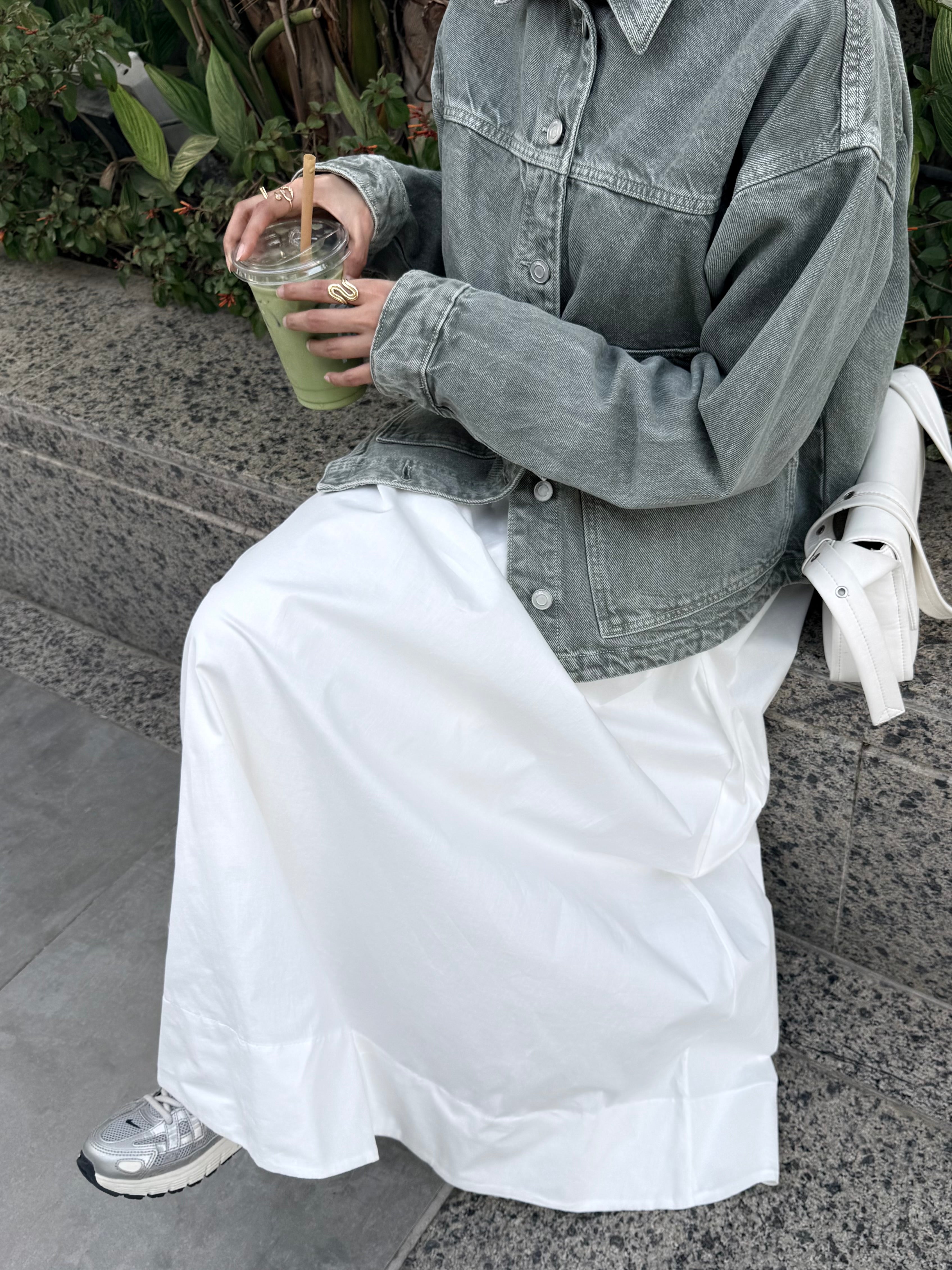 Poplin cotton skirt