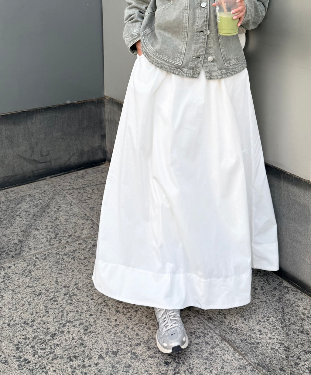 Poplin cotton skirt