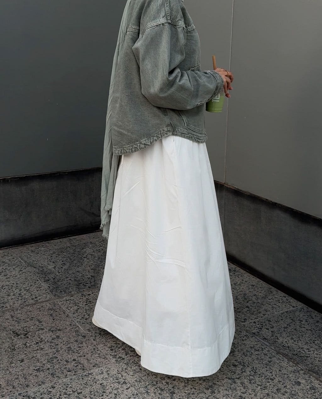 Poplin cotton skirt