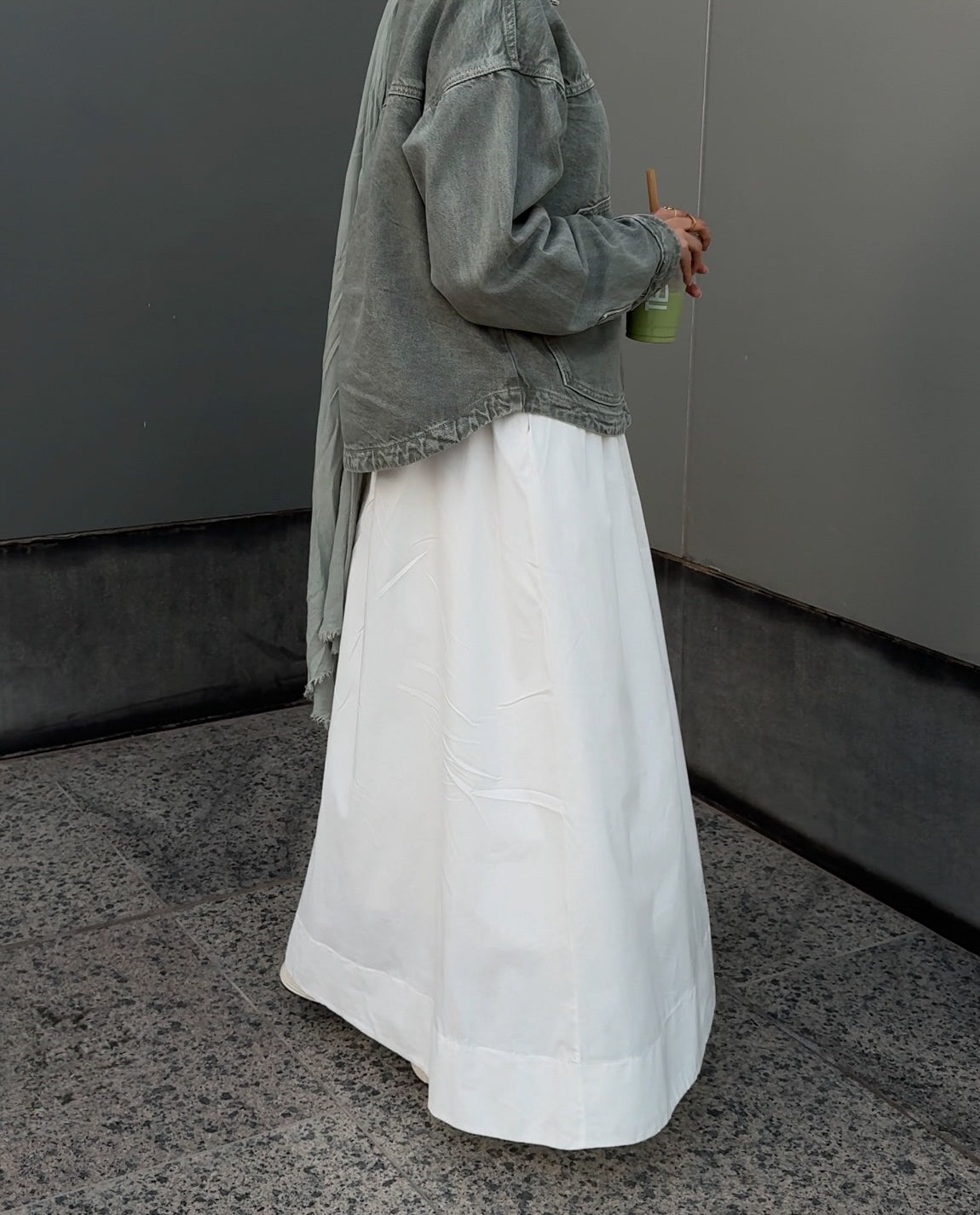 Poplin cotton skirt