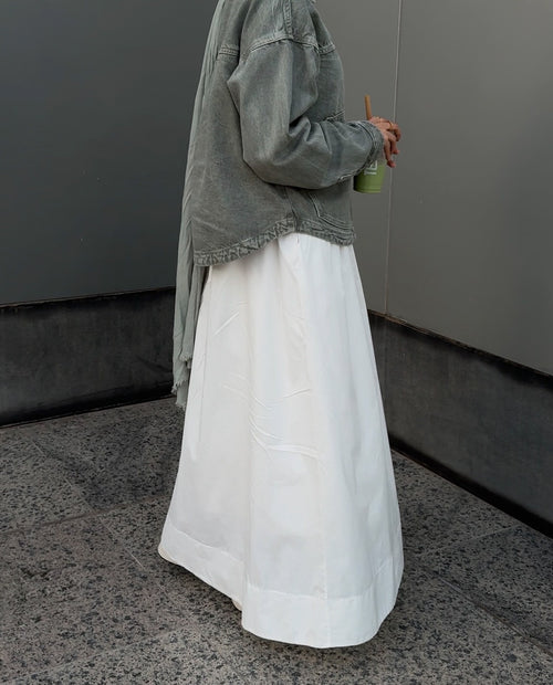 Poplin cotton skirt