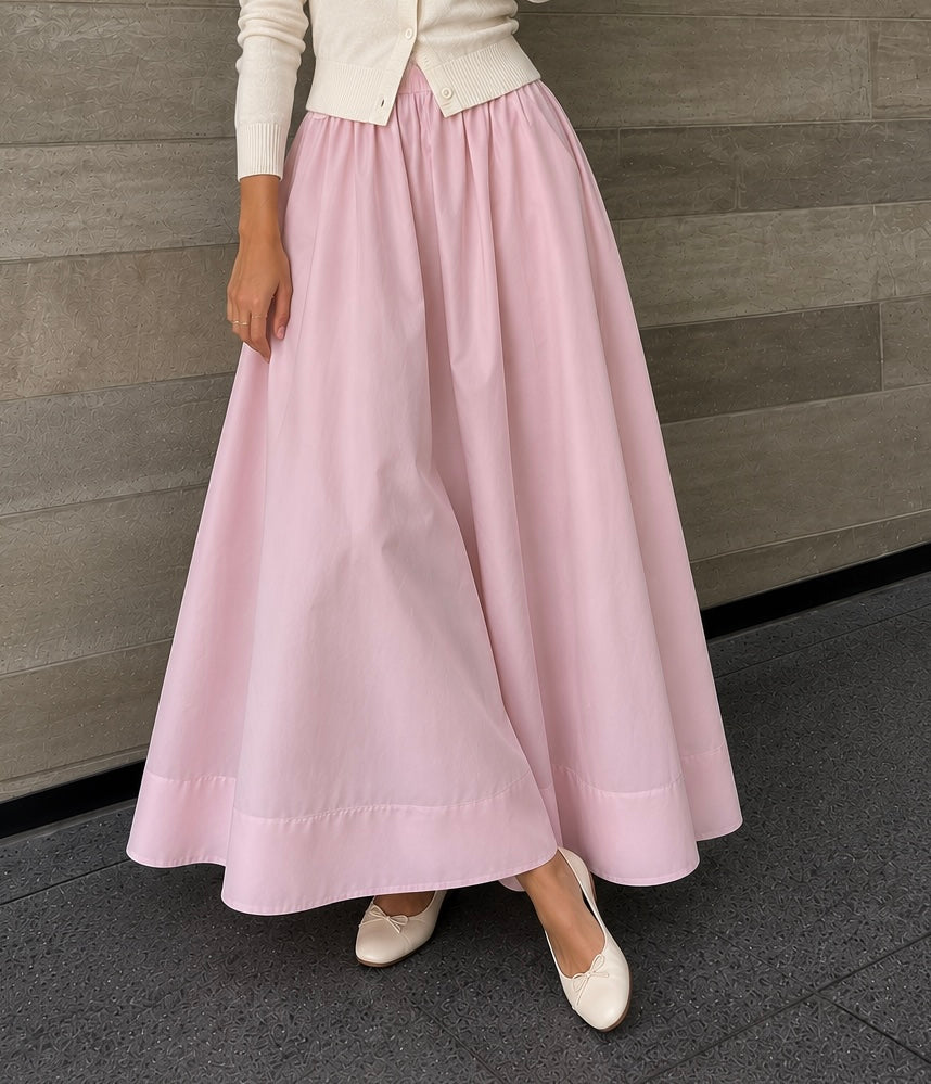 Poplin cotton skirt