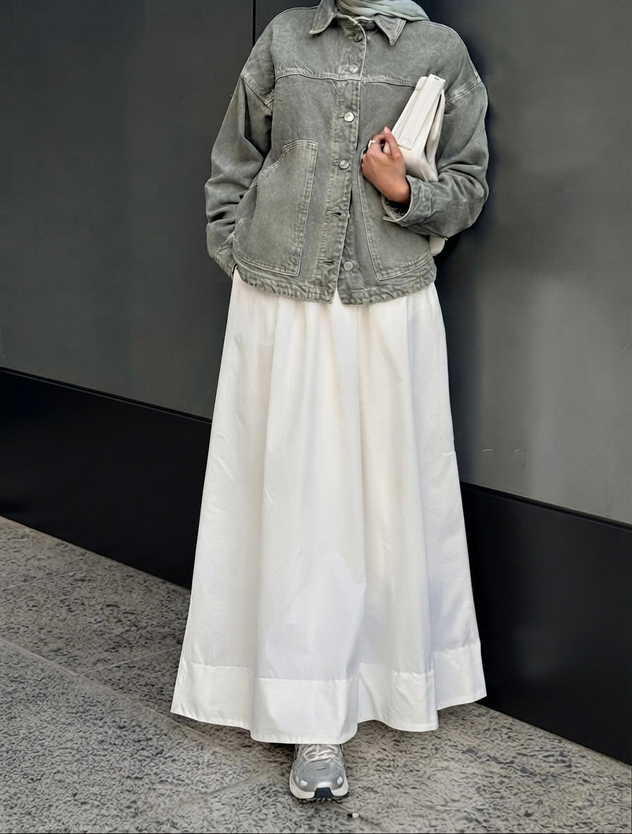 Poplin cotton skirt