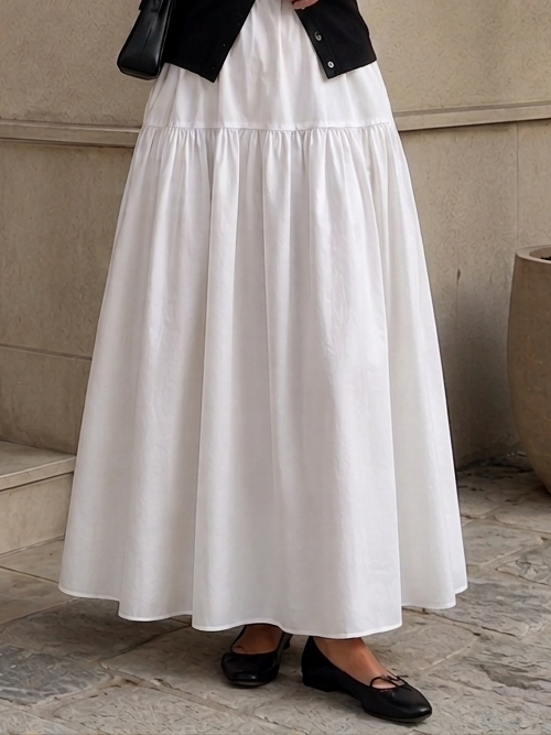 Cloud poplin skirt