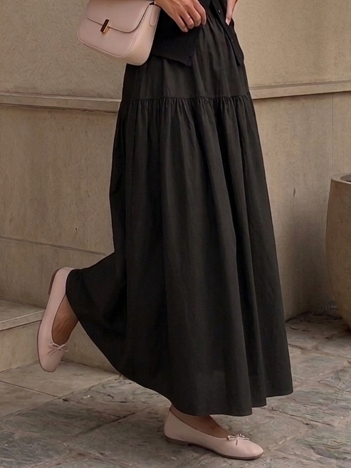 Cloud poplin skirt
